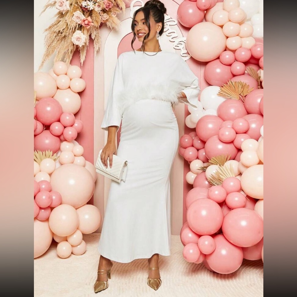 Elegant White Maternity Dress